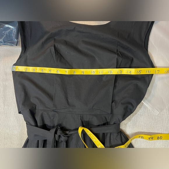 MELLODAY Black sleeveless Deep V back skater dress size L. - Picture 13 of 14